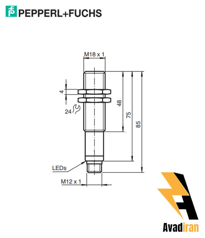 شماتیک سنسور التراسونیک UB1000-18GM75-E5-V15