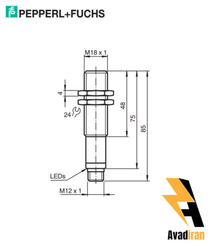 شماتیک سنسور التراسونیک UB1000-18GM75-U-V15