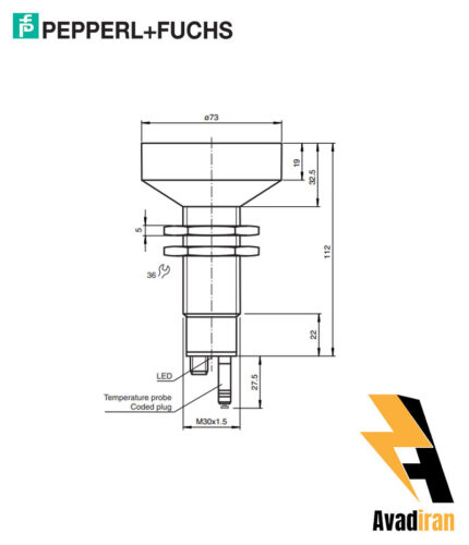 شماتیک سنسور التراسونیک UC6000-30GM-E6R2-V15