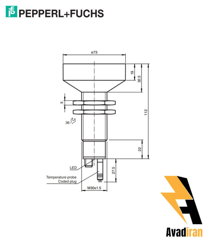 شماتیک سنسور التراسونیک UC6000-30GM-E6R2-V15