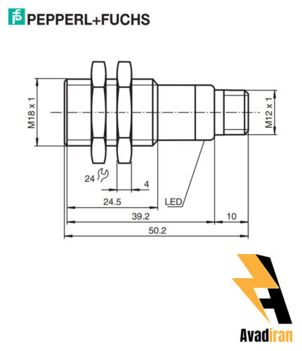 شماتیک سنسور التراسونیک UB800-18GM40-U-V1